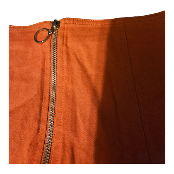 Forever 21 Small Orange Full Zip Mini Skirt - Picture 2 of 7